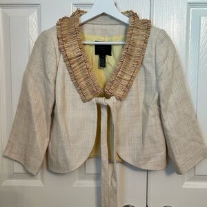 J. Crew Cream Jacket with Tan Accents
